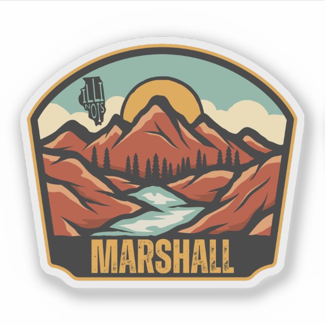 Marshall, Illinois Klistermärken (Framsida)