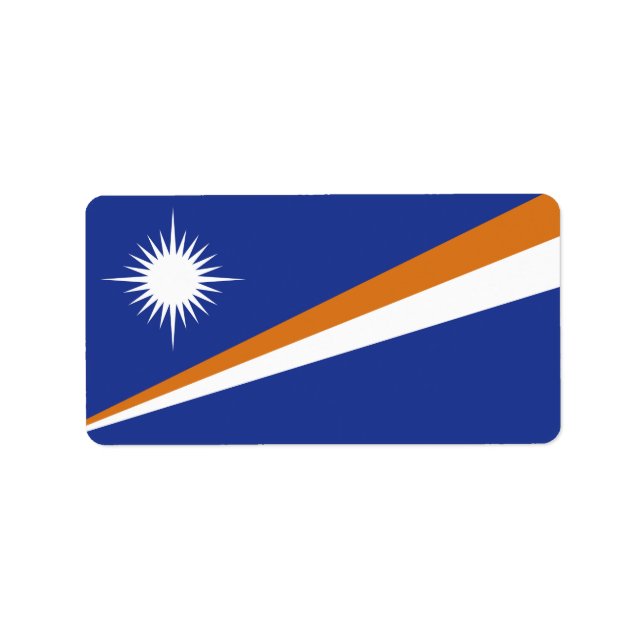 Marshall Islands flagga Adressetikett (Framsidan)