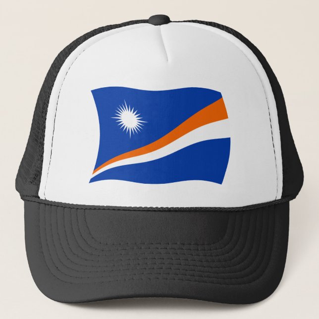Marshall Islands Flagga Hat Truckerkeps (Framsida)
