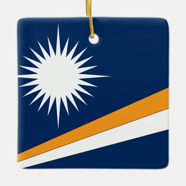 Marshall Islands Flagga Julgransprydnad Keramik (Framsida)