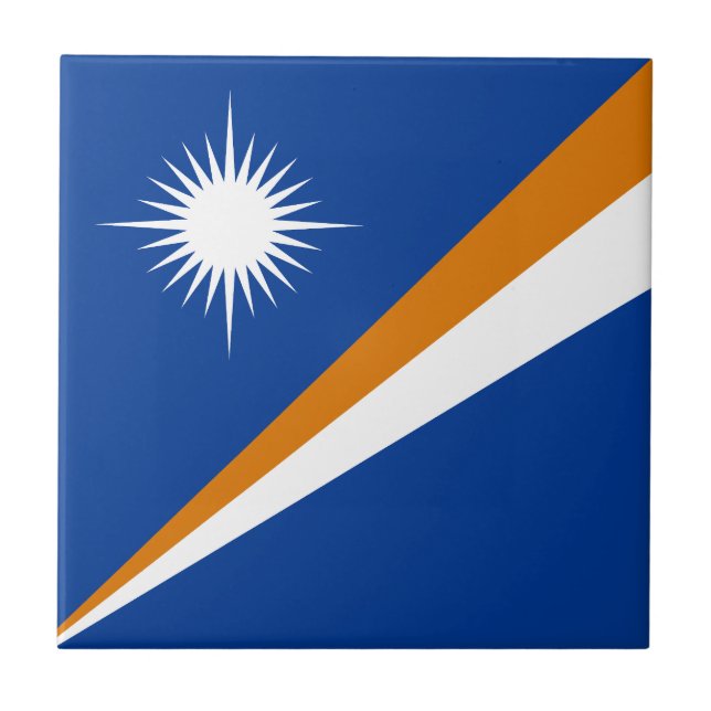 Marshall Islands Flagga Kakelplatta (Framsidan)