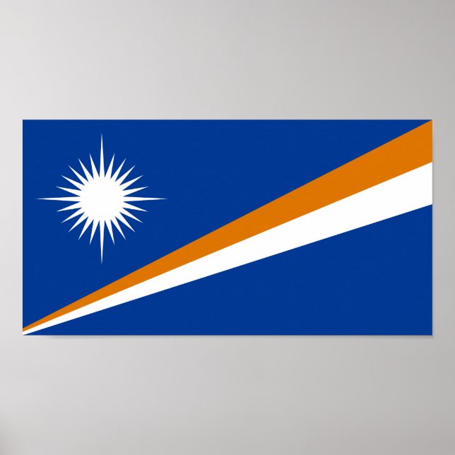 Marshall Islands Flagga Poster (Framsidan)