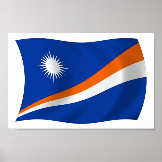 Marshall Islands Flagga Poster Skriv ut (Framsidan)