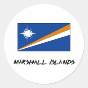 Marshall Islands Flagga Runt Klistermärke