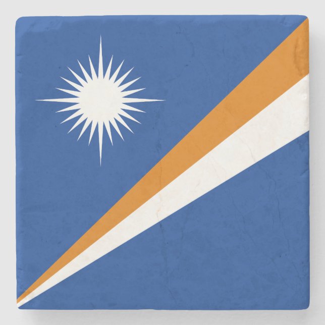 Marshall Islands Flagga Stenunderlägg (Framsidan)