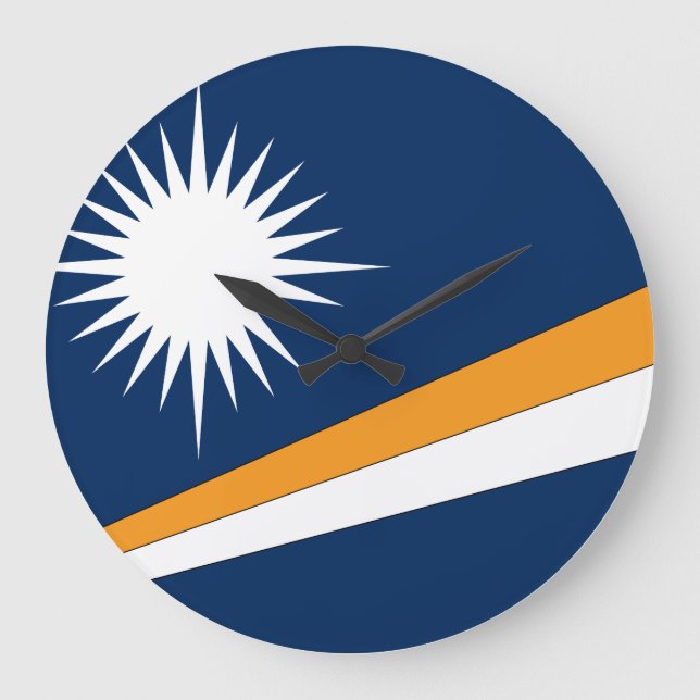 Marshall Islands Flagga Stor Klocka (Framsida)