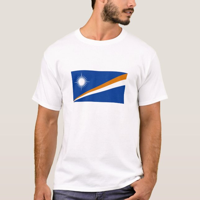 Marshall Islands Flagga T Shirt (Framsida)