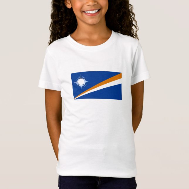 Marshall Islands Flagga T Shirt (Framsida)
