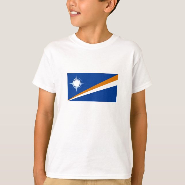 Marshall Islands Flagga T Shirt (Framsida)