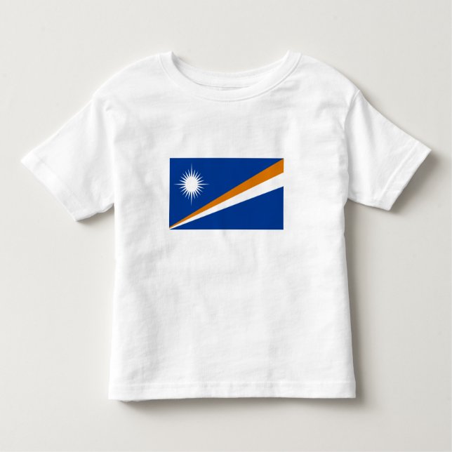 Marshall Islands Flagga T Shirt (Framsida)