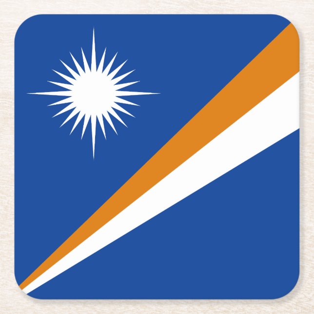 Marshall Islands Flagga Underlägg Papper Kvadrat (Framsidan)