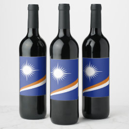 Marshall Islands flagga Vinflaska Etikett