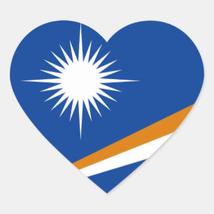 Marshall Islands Hjärtformat Klistermärke