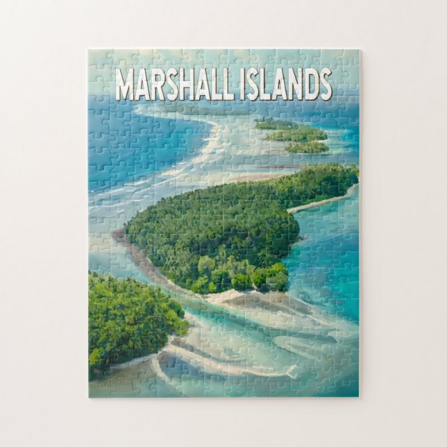 Marshall Islands Illustration Travel Art Vintage Pussel (Vertikal)
