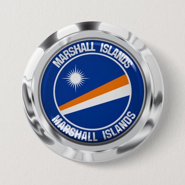 Marshall Islands Round Emblem Knapp (Framsida)