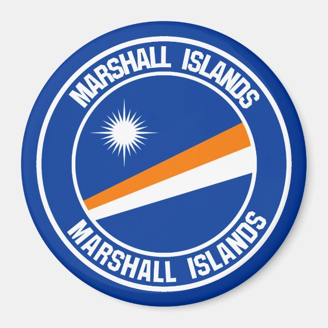 Marshall Islands Round Emblem Magnet (Framsidan)