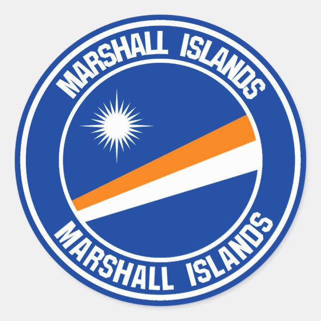 Marshall Islands Round Emblem Runt Klistermärke (Framsida)