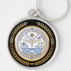 Marshall Islands Seal Rund Silverfärgad Nyckelring