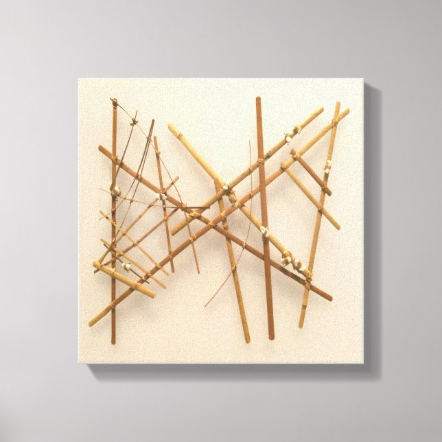 Marshall Islands Stick Navigation Chart Canvastryck (Framsida)