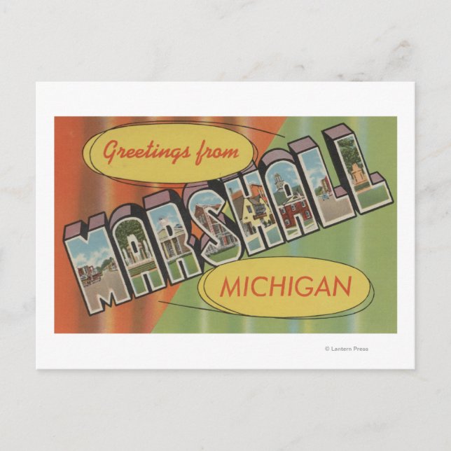 Marshall, Michigan - Stora Brev Scenes Vykort (Framsida)