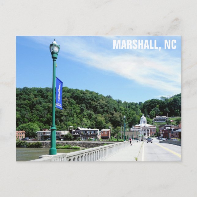 Marshall North Carolina Resebild Vykort (Framsida)