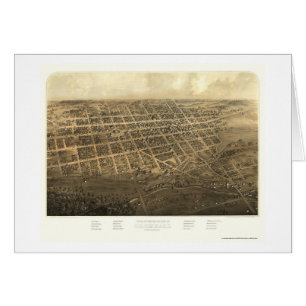 Marshall panorama- karta för MI - 1868 Hälsningskort