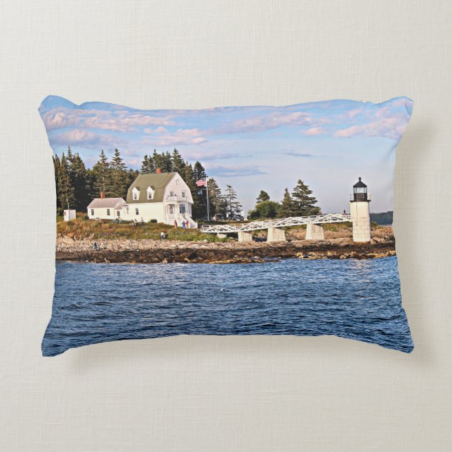 Marshall Point fyr, Maine accent Pillow Prydnadskudde (Framsidan)