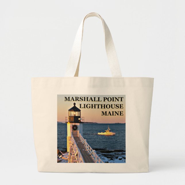 Marshall Point fyr, Maine Jumbo Tote Bag Jumbo Tygkasse (Framsidan)
