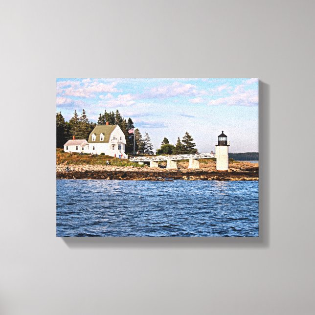 Marshall Point fyr Maine Wrapped Canvas (Framsida)