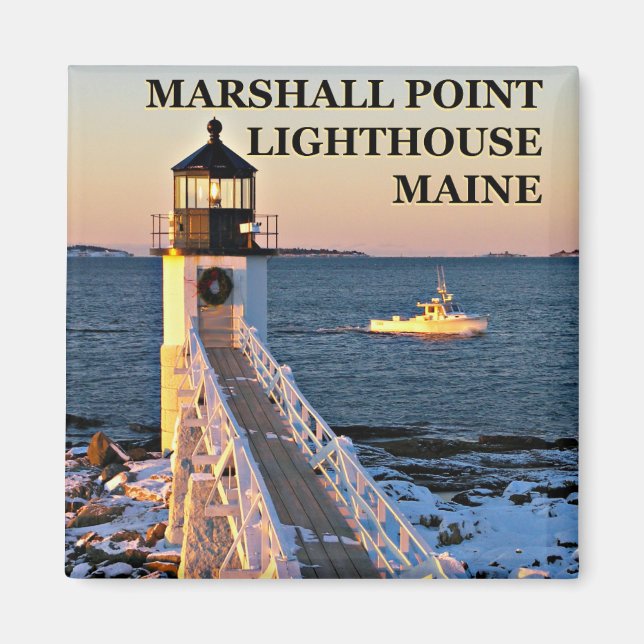 Marshall Point fyr, Port Clyde Maine Magnet (Framsidan)