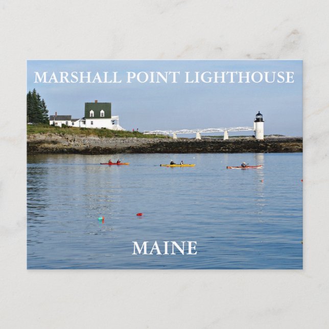Marshall Point Light, Port Clyde Maine Vykort (Framsida)