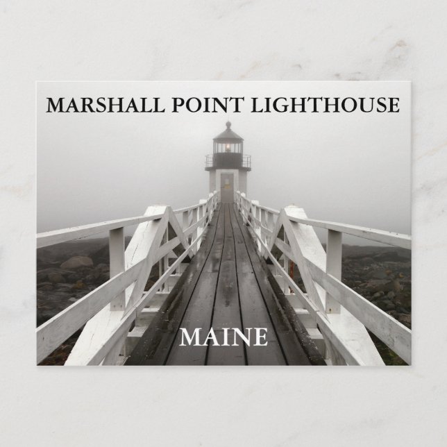 Marshall Point Light, Port Clyde Maine Vykort (Framsida)