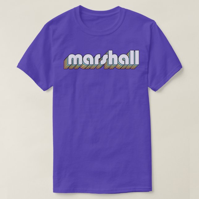 Marshall Retro Rainbow Typography Faded Stil T Shirt (Design framsida)
