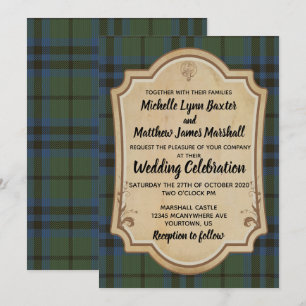 Marshall Tartan Wedbjudande Inbjudningar