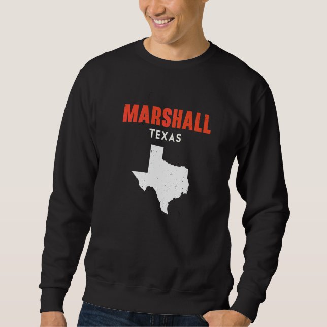 Marshall Texas USA Delstat Amerika Resa Texan Lång Ärmad Tröja (Framsida)