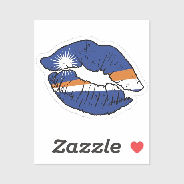 Marshallese Lipstick Kärlek Flagga Klistermärken (Ark)