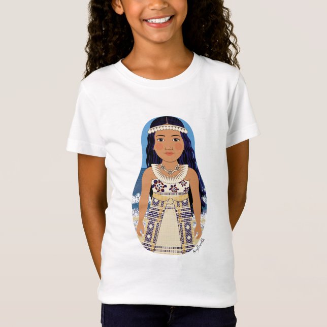 Marshallese Matryoshka Girls' T-Shirt (Framsida)