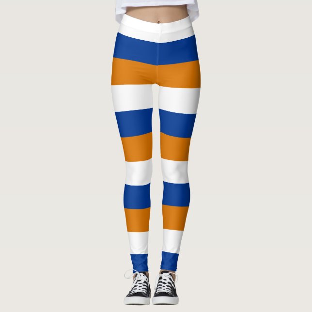 Marshallöarna Flagga Färg Vågrät Stripe Leggings (Framsida)