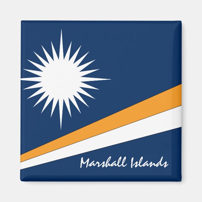 Marshallöarna flagga och Oceanien helgdag/fläkt Magnet (Framsidan)