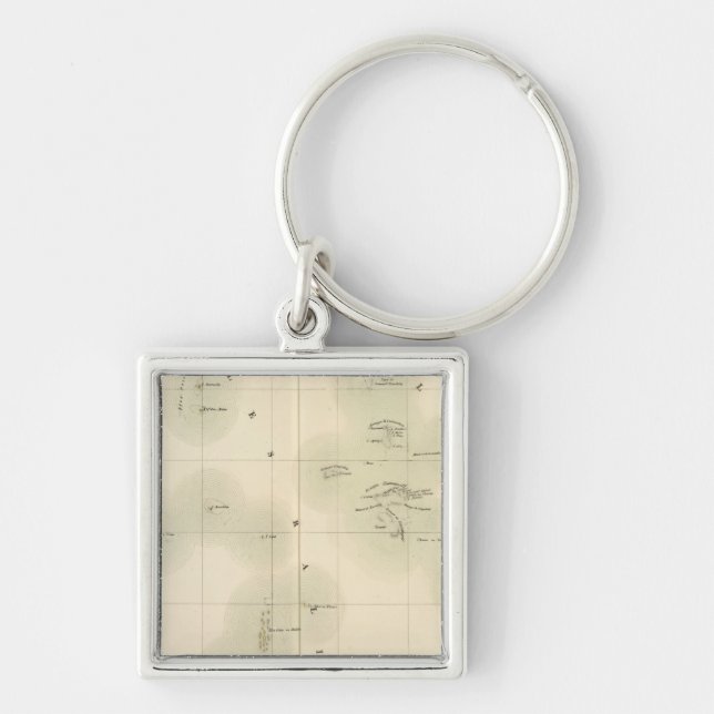Marshallöarna Oceanien nr 10 Fyrkantig Silverfärgad Nyckelring (Framsidan)