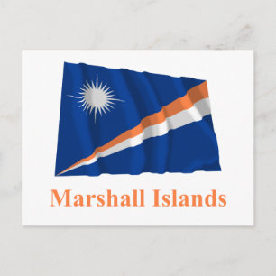 Marshallöarna Wave Flagga med Namn Vykort