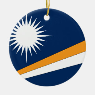 Marshallöarnaflagga Julgransprydnad Keramik