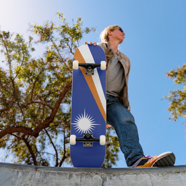 Marshallöarnas flagga mini skateboard bräda 18,5 cm (Utomhus 1)