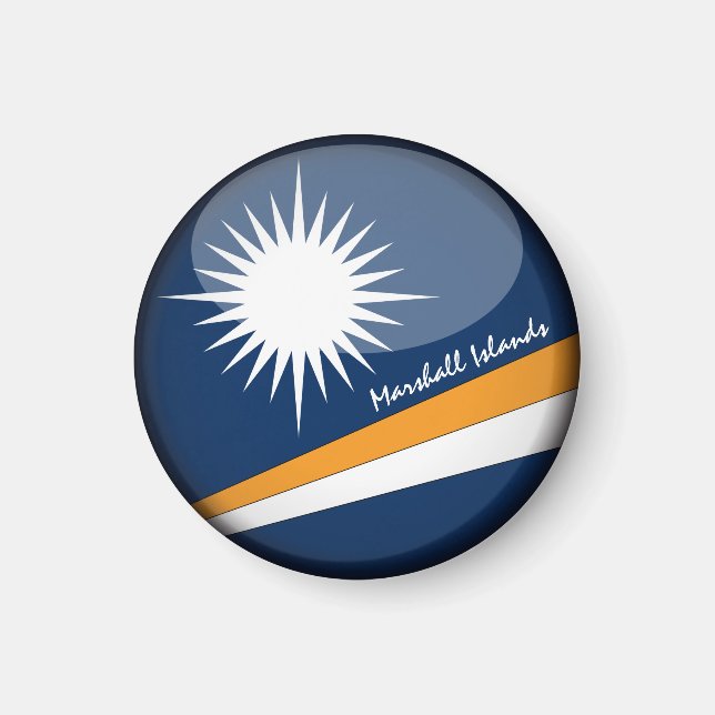 Marshallöarnas flagga och Oceaniens resor/sportfan Magnet (Framsidan)