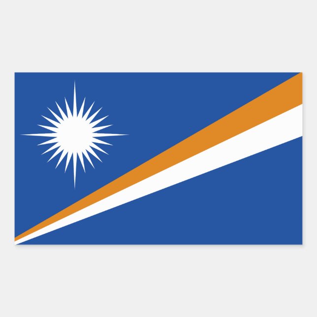 Marshallöarnas flagga rektangulärt klistermärke (Framsida)