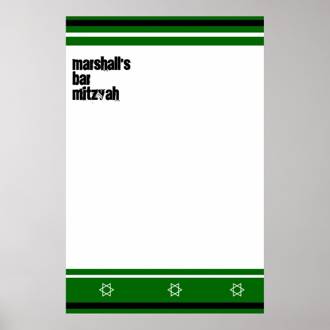 Marshall's pub mitzvah anpassningsbar poster (Framsidan)