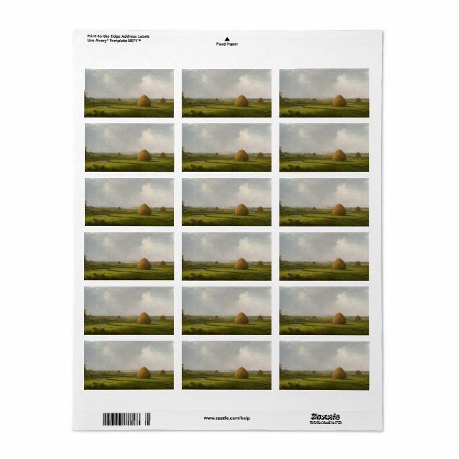 Marshfield, 1876 av Martin Johnson Heade Adressetikett (Helt Ark)