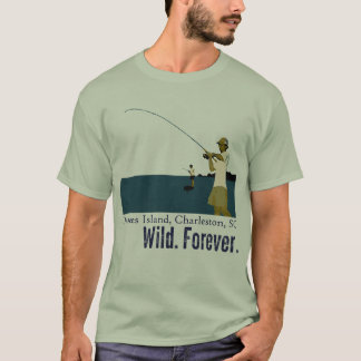 Marshfiske på den Dewees ön - blåttvatten T-shirt