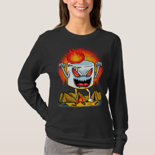 Marshmallow Camper Camping Bonfire Halloween Manar T Shirt