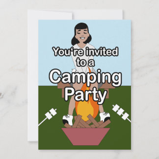 Marshmallow & Campfire Camping Inbjudningar